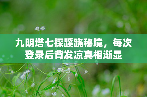 九阴塔七探蹊跷秘境，每次登录后背发凉真相渐显