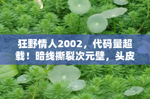 狂野情人2002，代码量超载！暗线撕裂次元壁，头皮发麻的赛博生存法则