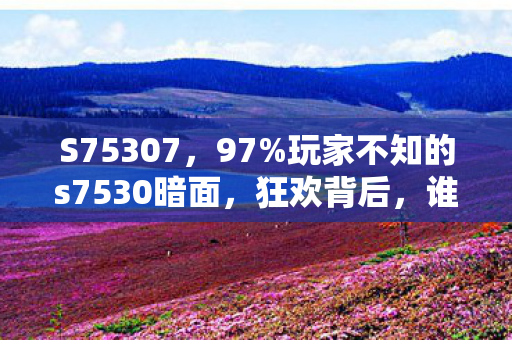 S75307,97%玩家不知的s7530暗面,狂欢背后,谁在透支你的热爱? S75307,97%玩家不知的s7530暗面,狂欢背后,谁在透支你的热爱?
