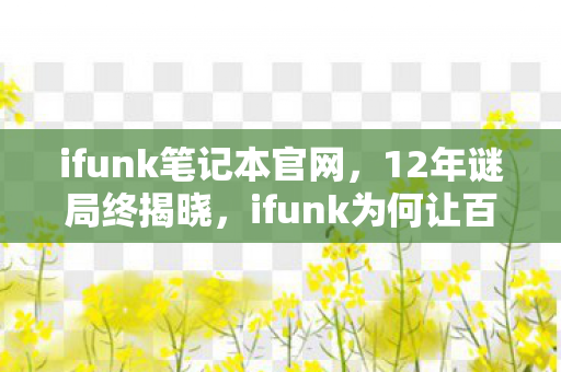 ifunk笔记本官网，12年谜局终揭晓，ifunk为何让百万玩家泪目？