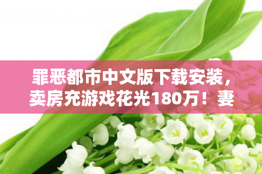 罪恶都市中文版下载安装,卖房充游戏花光180万!妻子签离婚协议时,我才知自己多疯狂 罪恶都市中文版下载安装,卖房充游戏花光180万!妻子签离婚协议时,我才知自己多疯狂
