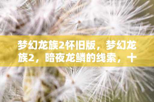 梦幻龙族2怀旧版，梦幻龙族2，暗夜龙鳞的线索，十年悬案背后的毛骨悚然真相