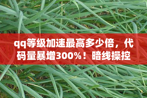 qq等级加速最高多少倍,代码量暴增300%!暗线操控下QQ等级加速竟让玩家头皮发麻 qq等级加速最高多少倍,代码量暴增300%!暗线操控下QQ等级加速竟让玩家头皮发麻