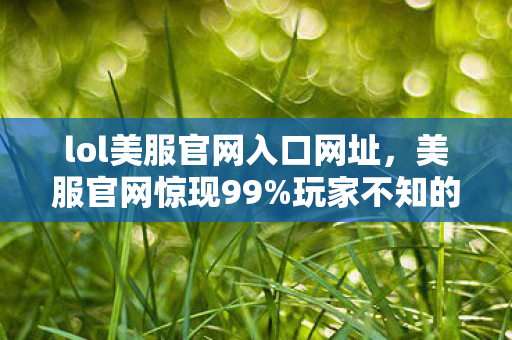 lol美服官网入口网址，美服官网惊现99%玩家不知的隐藏入口！2027年新宇宙即将引爆？
