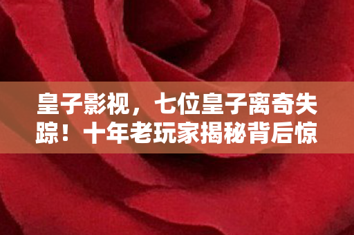 皇子影视,七位皇子离奇失踪!十年老玩家揭秘背后惊天秘辛 皇子影视,七位皇子离奇失踪!十年老玩家揭秘背后惊天秘辛