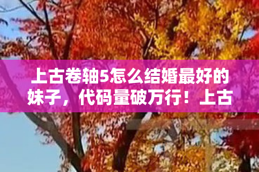 上古卷轴5怎么结婚最好的妹子,代码量破万行!上古卷轴5暗线揭秘,结婚指令让我头皮发麻 上古卷轴5怎么结婚最好的妹子,代码量破万行!上古卷轴5暗线揭秘,结婚指令让我头皮发麻