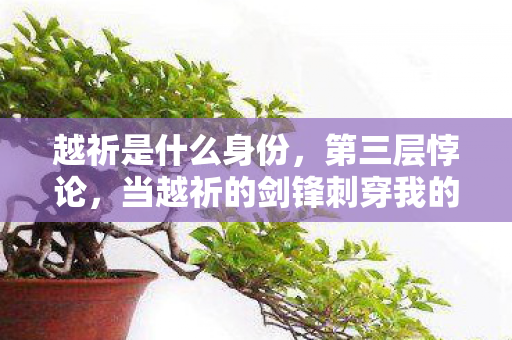 越祈是什么身份,第三层悖论,当越祈的剑锋刺穿我的存在之锚 越祈是什么身份,第三层悖论,当越祈的剑锋刺穿我的存在之锚