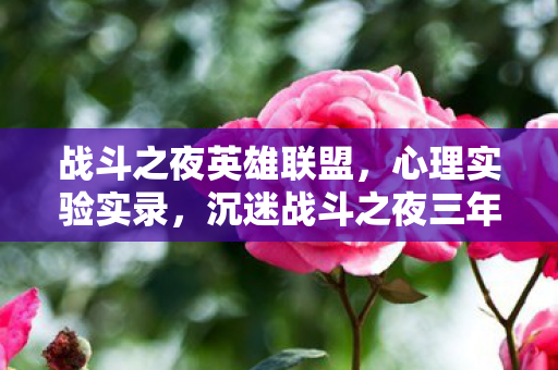 战斗之夜英雄联盟，心理实验实录，沉迷战斗之夜三年，细思极恐的自我驯化