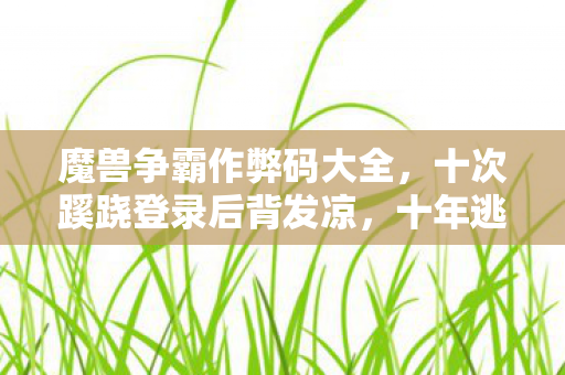 魔兽争霸作弊码大全，十次蹊跷登录后背发凉，十年逃亡竟是场拙劣独角戏