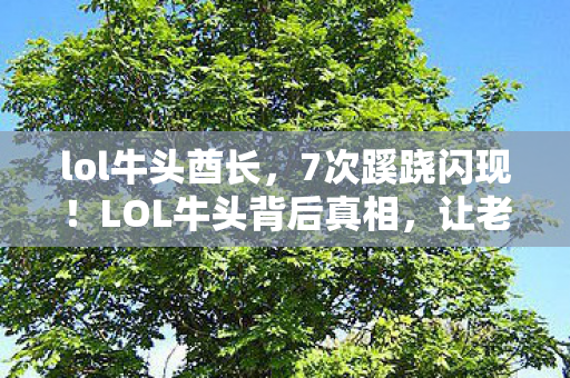 lol牛头酋长，7次蹊跷闪现！LOL牛头背后真相，让老玩家后背发凉