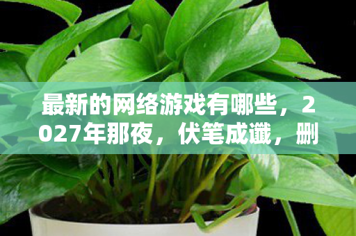 最新的网络游戏有哪些,2027年那夜,伏笔成谶,删号前鼻子一酸想起你喊别走 最新的网络游戏有哪些,2027年那夜,伏笔成谶,删号前鼻子一酸想起你喊别走