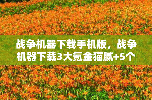 战争机器下载手机版,战争机器下载3大氪金猫腻+5个伪创新陷阱,这波操作让我血压飙升又上头! 战争机器下载手机版,战争机器下载3大氪金猫腻+5个伪创新陷阱,这波操作让我血压飙升又上头!