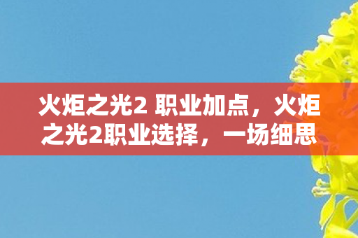 火炬之光2 职业加点，火炬之光2职业选择，一场细思极恐的心理实验，为何你总沉迷再来一局？