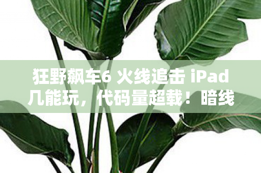 狂野飙车6 火线追击 iPad几能玩，代码量超载！暗线操控下玩家集体头皮发麻的赛博暴动