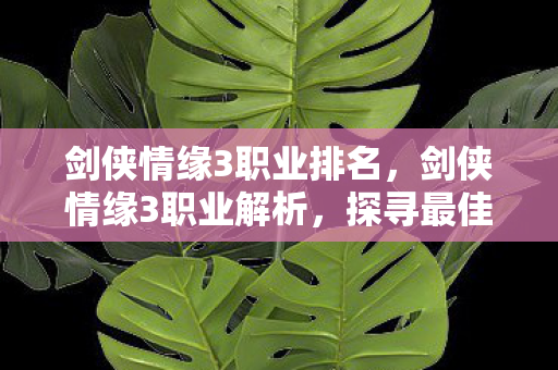 剑侠情缘3职业排名,剑侠情缘3职业解析,探寻最佳角色选择 剑侠情缘3职业排名,剑侠情缘3职业解析,探寻最佳角色选择