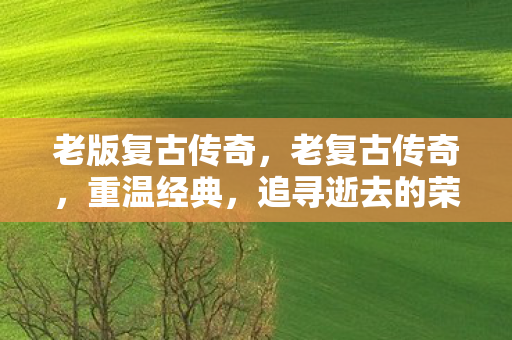 老版复古传奇，老复古传奇，重温经典，追寻逝去的荣光