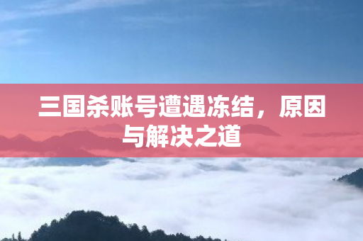三国杀账号遭遇冻结图片