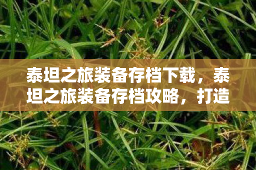 泰坦之旅装备存档下载,泰坦之旅装备存档攻略,打造属于你的传奇装备 泰坦之旅装备存档下载,泰坦之旅装备存档攻略,打造属于你的传奇装备
