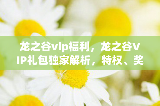 龙之谷vip福利,龙之谷VIP礼包独家解析,特权、奖励与获取方式一网打尽 龙之谷vip福利,龙之谷VIP礼包独家解析,特权、奖励与获取方式一网打尽
