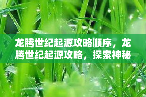 龙腾世纪起源攻略顺序,龙腾世纪起源攻略,探索神秘世界的入门指南 龙腾世纪起源攻略顺序,龙腾世纪起源攻略,探索神秘世界的入门指南
