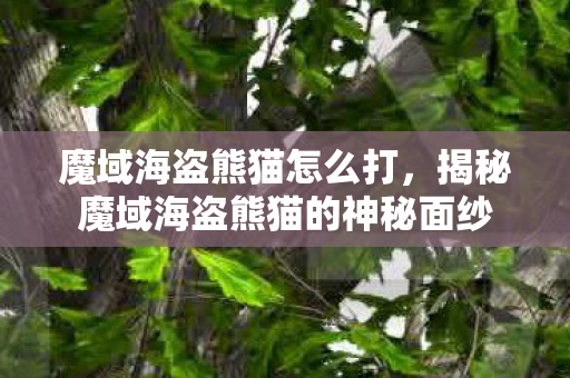 魔域海盗熊猫怎么打,揭秘魔域海盗熊猫的神秘面纱 魔域海盗熊猫怎么打,揭秘魔域海盗熊猫的神秘面纱