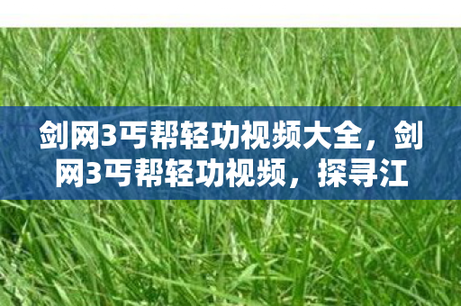 剑网3丐帮轻功视频大全,剑网3丐帮轻功视频,探寻江湖第一轻功的魅力 剑网3丐帮轻功视频大全,剑网3丐帮轻功视频,探寻江湖第一轻功的魅力