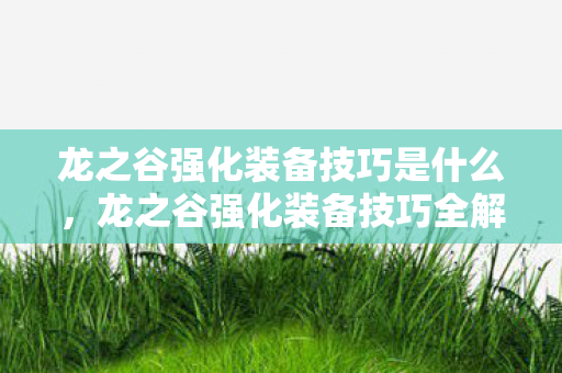 龙之谷强化装备技巧是什么，龙之谷强化装备技巧全解析