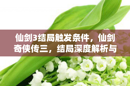 仙剑3结局触发条件，仙剑奇侠传三，结局深度解析与感悟