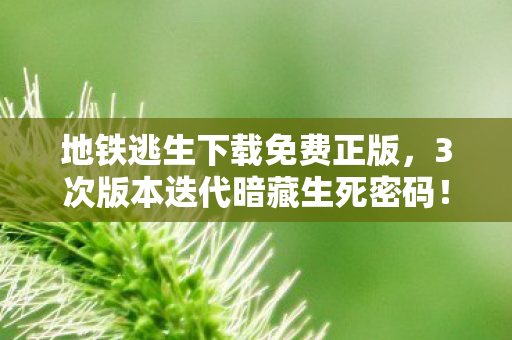 地铁逃生下载免费正版，3次版本迭代暗藏生死密码！老玩家亲历地铁逃生惊魂真相