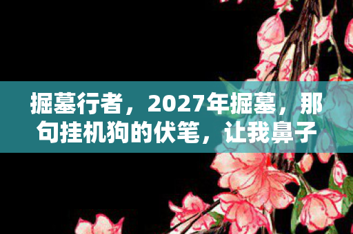 掘墓行者,2027年掘墓,那句挂机狗的伏笔,让我鼻子一酸 掘墓行者,2027年掘墓,那句挂机狗的伏笔,让我鼻子一酸