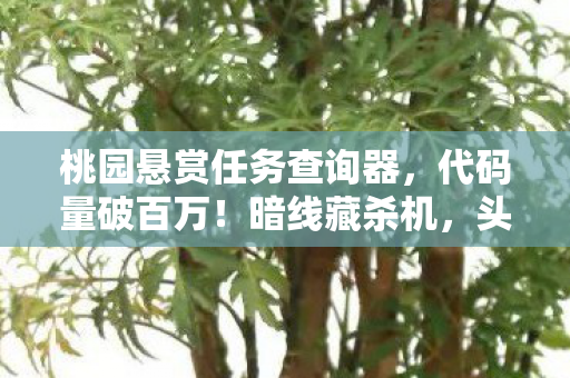 桃园悬赏任务查询器，代码量破百万！暗线藏杀机，头皮发麻的桃园悬赏真相