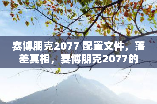 赛博朋克2077 配置文件，落差真相，赛博朋克2077的神作谎言，笑着笑着就哭了