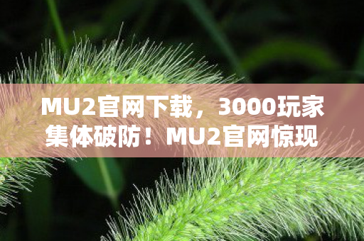 MU2官网下载,3000玩家集体破防!MU2官网惊现时间裂缝 老炮,这波我绷不住了 MU2官网下载,3000玩家集体破防!MU2官网惊现时间裂缝 老炮,这波我绷不住了