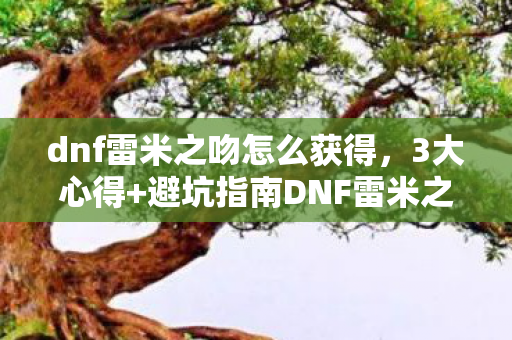 dnf雷米之吻怎么获得，3大心得+避坑指南DNF雷米之吻，从萌新到老鸟的进阶秘籍