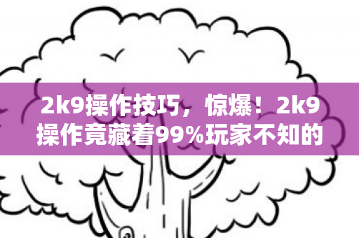 2k9操作技巧，惊爆！2k9操作竟藏着99%玩家不知的逆天秘密？