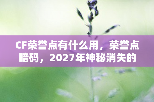 CF荣誉点有什么用,荣誉点暗码,2027年神秘消失的顶尖玩家与游戏深处的血色诅咒 CF荣誉点有什么用,荣誉点暗码,2027年神秘消失的顶尖玩家与游戏深处的血色诅咒