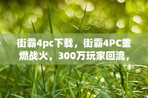 街霸4pc下载，街霸4PC重燃战火，300万玩家回流，格斗圈竟藏着年入8亿的隐秘金矿