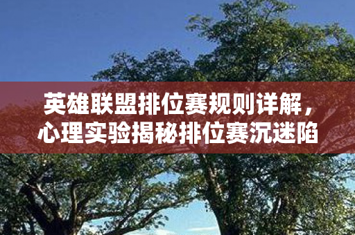 英雄联盟排位赛规则详解,心理实验揭秘排位赛沉迷陷阱,多巴胺操控下的细思极恐循环 英雄联盟排位赛规则详解,心理实验揭秘排位赛沉迷陷阱,多巴胺操控下的细思极恐循环