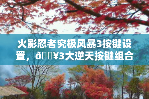 火影忍者究极风暴3按键设置，🔥3大逆天按键组合！玩到凌晨3点手都酸了但爽到飞起！