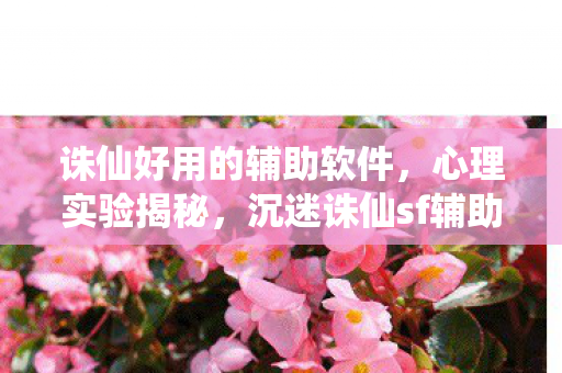诛仙好用的辅助软件，心理实验揭秘，沉迷诛仙sf辅助工具，细思极恐的多巴胺陷阱