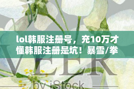 lol韩服注册号，充10万才懂韩服注册是坑！暴雪/拳头联手割韭菜，玩家血泪实录