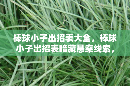 棒球小子出招表大全,棒球小子出招表暗藏悬案线索,毛骨悚然真相待揭! 棒球小子出招表大全,棒球小子出招表暗藏悬案线索,毛骨悚然真相待揭!