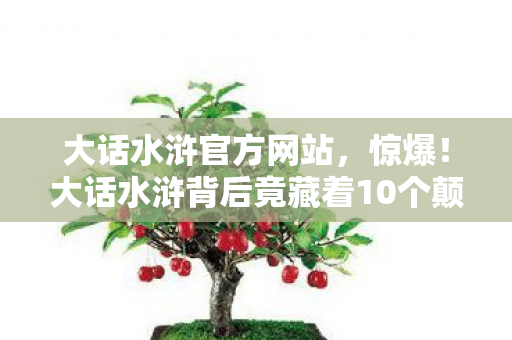大话水浒官方网站，惊爆！大话水浒背后竟藏着10个颠覆认知的神秘设计！