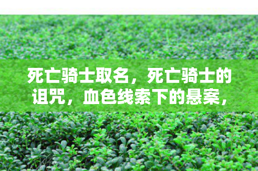 死亡骑士取名,死亡骑士的诅咒,血色线索下的悬案,毛骨悚然终局 死亡骑士取名,死亡骑士的诅咒,血色线索下的悬案,毛骨悚然终局