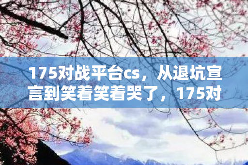 175对战平台cs,从退坑宣言到笑着笑着哭了,175对战平台真相背后的落差人生 175对战平台cs,从退坑宣言到笑着笑着哭了,175对战平台真相背后的落差人生