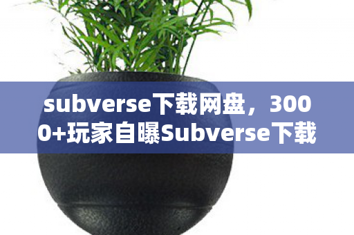subverse下载网盘,3000+玩家自曝Subverse下载疑云,这操作真绷不住了! subverse下载网盘,3000+玩家自曝Subverse下载疑云,这操作真绷不住了!
