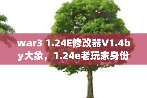 war3 1.24E修改器V1.4by大象，1.24e老玩家身份成谜？15年坚守竟藏着这般心酸！