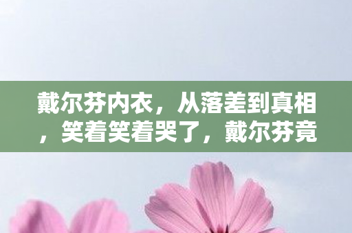戴尔芬内衣，从落差到真相，笑着笑着哭了，戴尔芬竟成我戒不掉的瘾