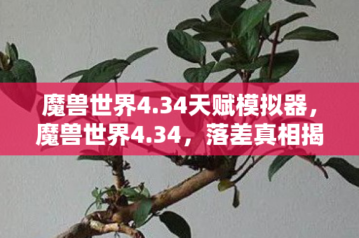 魔兽世界4.34天赋模拟器,魔兽世界4.34,落差真相揭晓,笑着笑着,我竟哭了 魔兽世界4.34天赋模拟器,魔兽世界4.34,落差真相揭晓,笑着笑着,我竟哭了