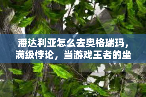 潘达利亚怎么去奥格瑞玛，满级悖论，当游戏王者的坐标系，撕碎现实人生的经纬度